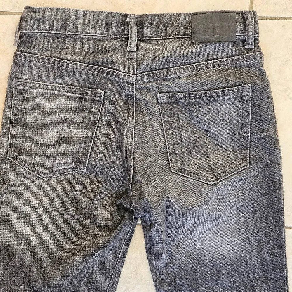 GAP Kids Boy's Straight Leg Jeans, Faded Black, Sz 14 Reg